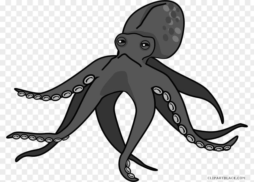 Black And White Octopus Clip Art Openclipart Can Stock Photo Image PNG