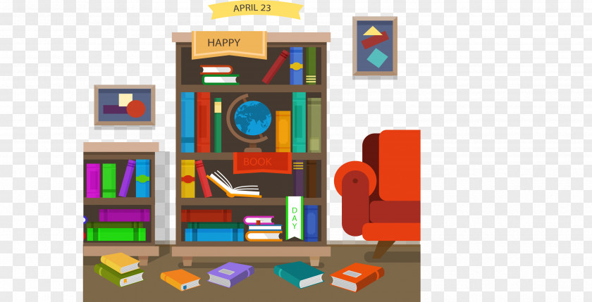 Book In The Study Bookcase Shelf PNG