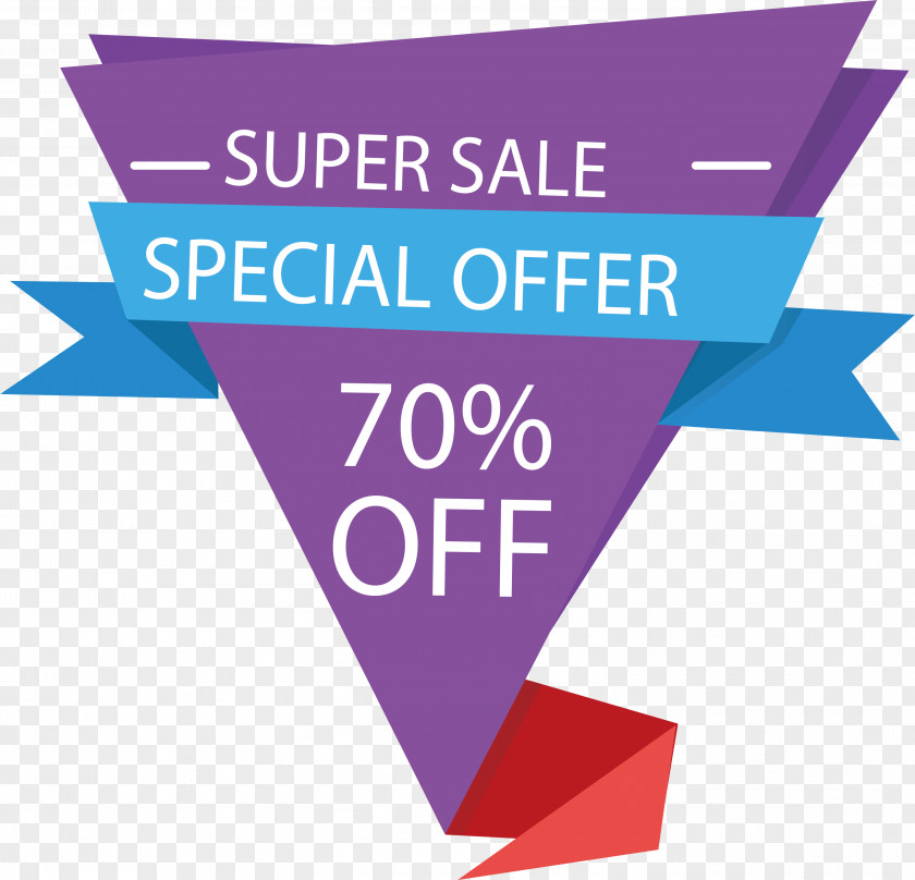 Purple Triangle Promotion Label PNG