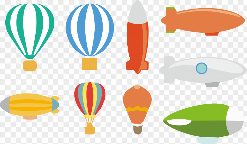 Balloon Rocket Airplane Orange PNG