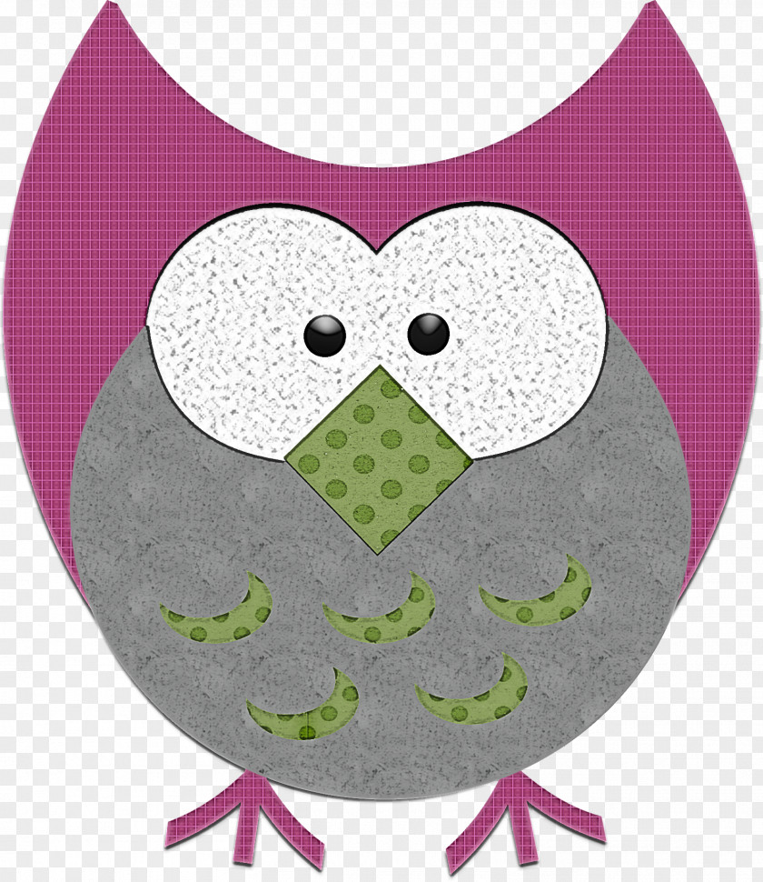 Green Owl Bib Pink Purple PNG