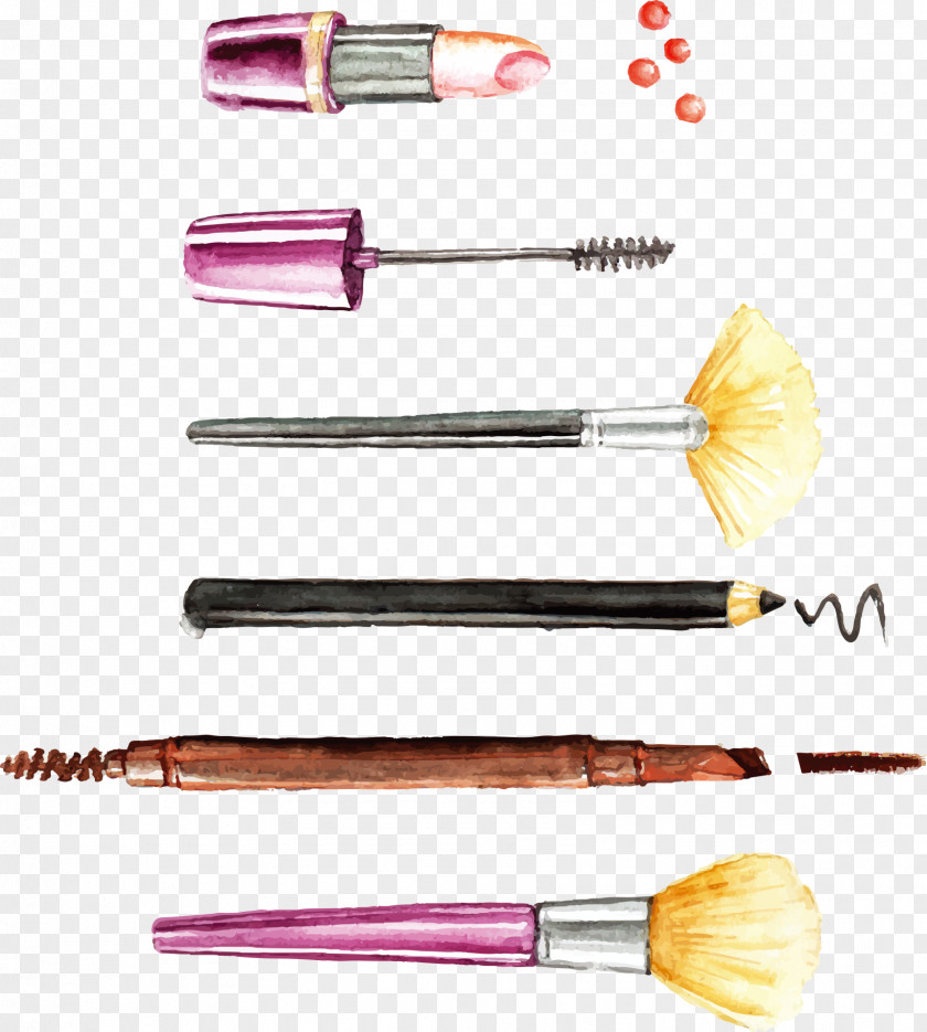 Element Vector Painted Makeup Cosmetics Make-up Brush Euclidean PNG