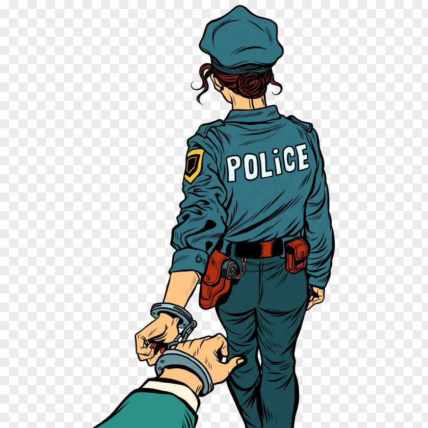 Female Police Back Officer Arrest Royalty-free PNG