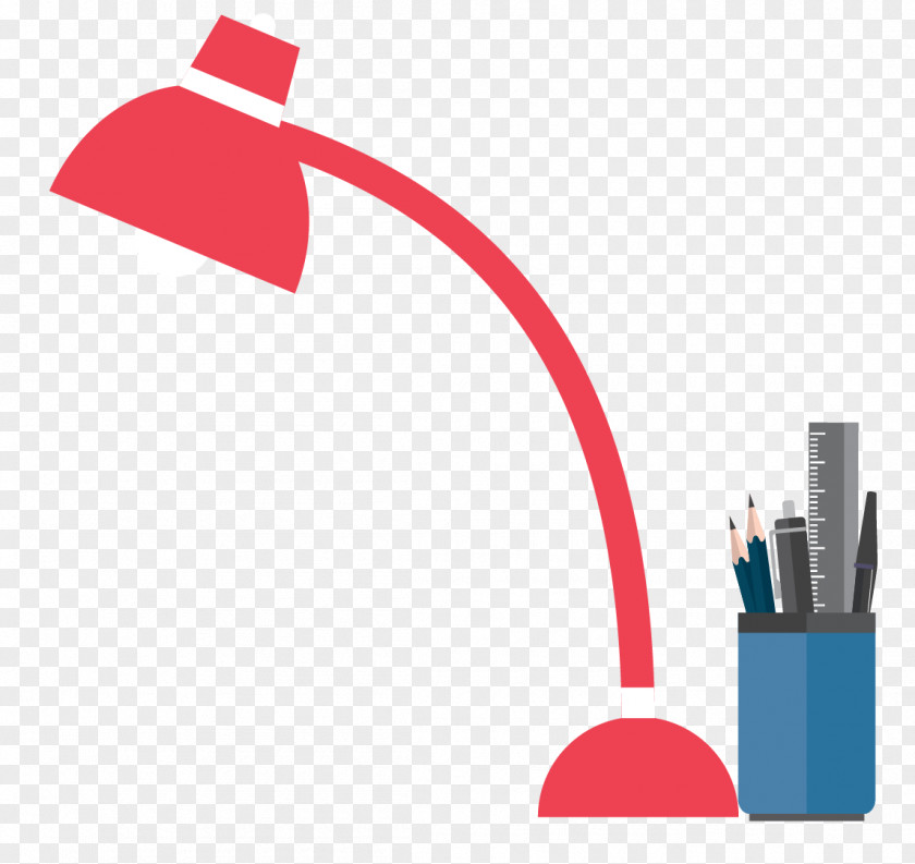 Vector Red Lamp And Pen Lampe De Bureau PNG