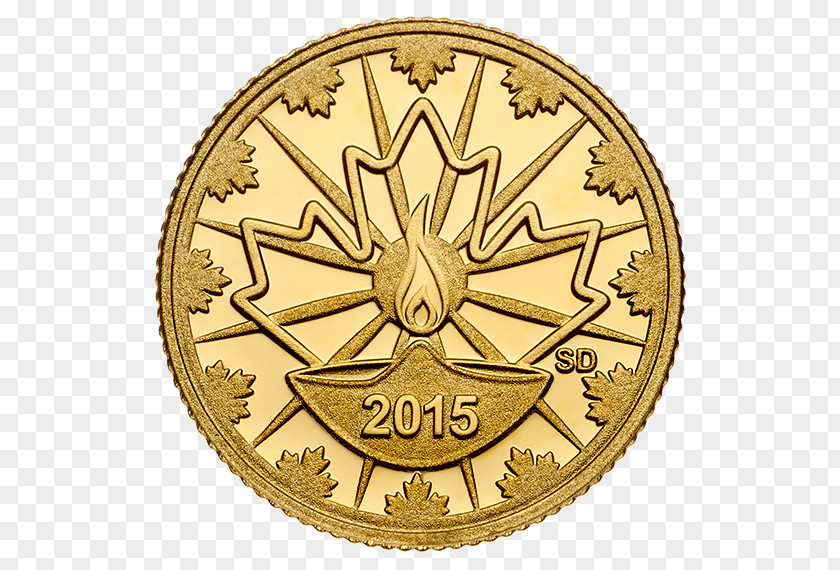 Lakshmi Gold Coin Canadian Maple Leaf PNG