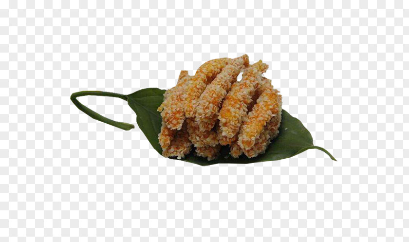 Snow On The Leaves Of Chicken Fingers Fried Fritter PNG