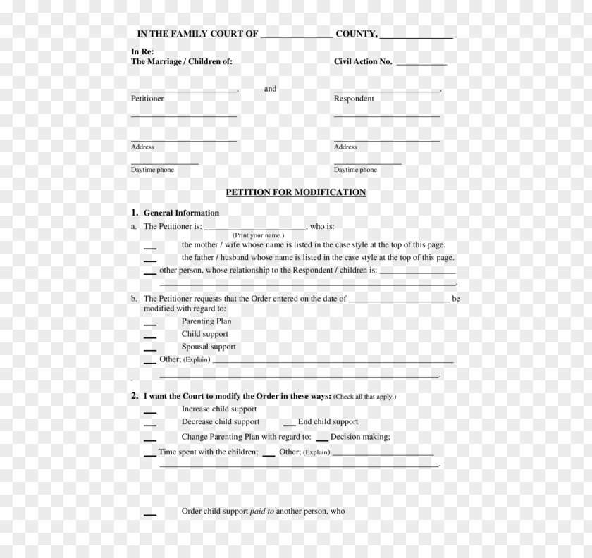 Document Paper Form Template Child Support PNG