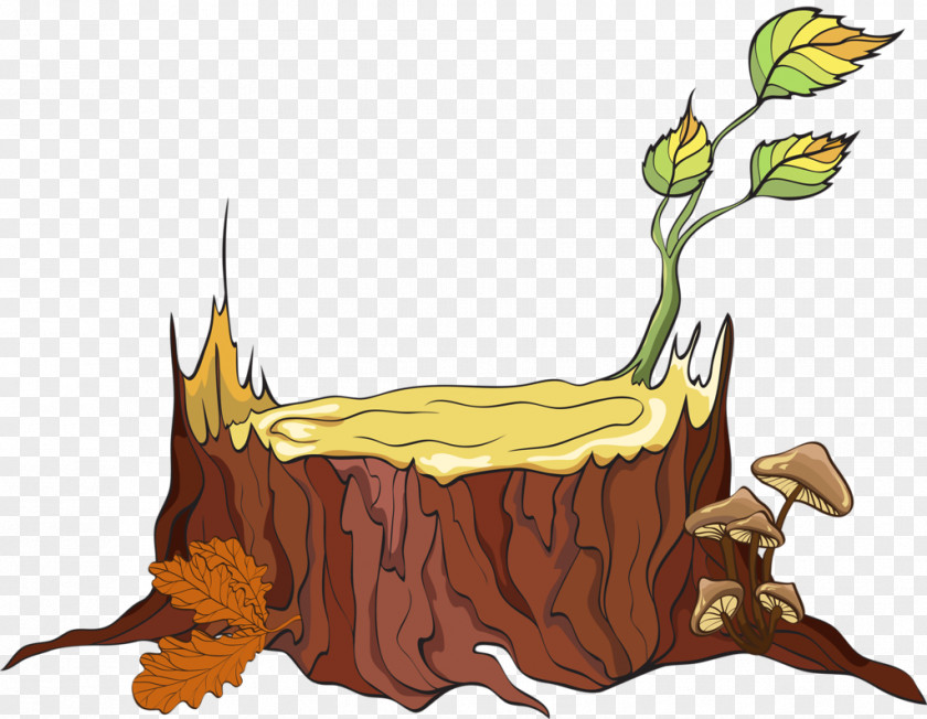 Stump Tree Trunk Cartoon PNG