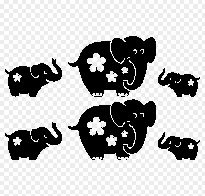 Elephant Family Carnivora White Logo Clip Art PNG