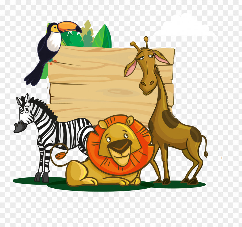 Giraffe Party Safari Zoo Birthday Room PNG