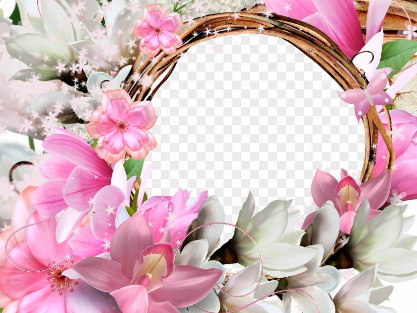 Photo Frame Flower Desktop Wallpaper PNG