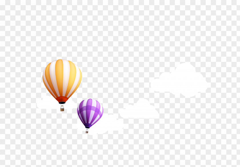 Vector Color Cloud Hot Air Balloon Aviation Wallpaper PNG