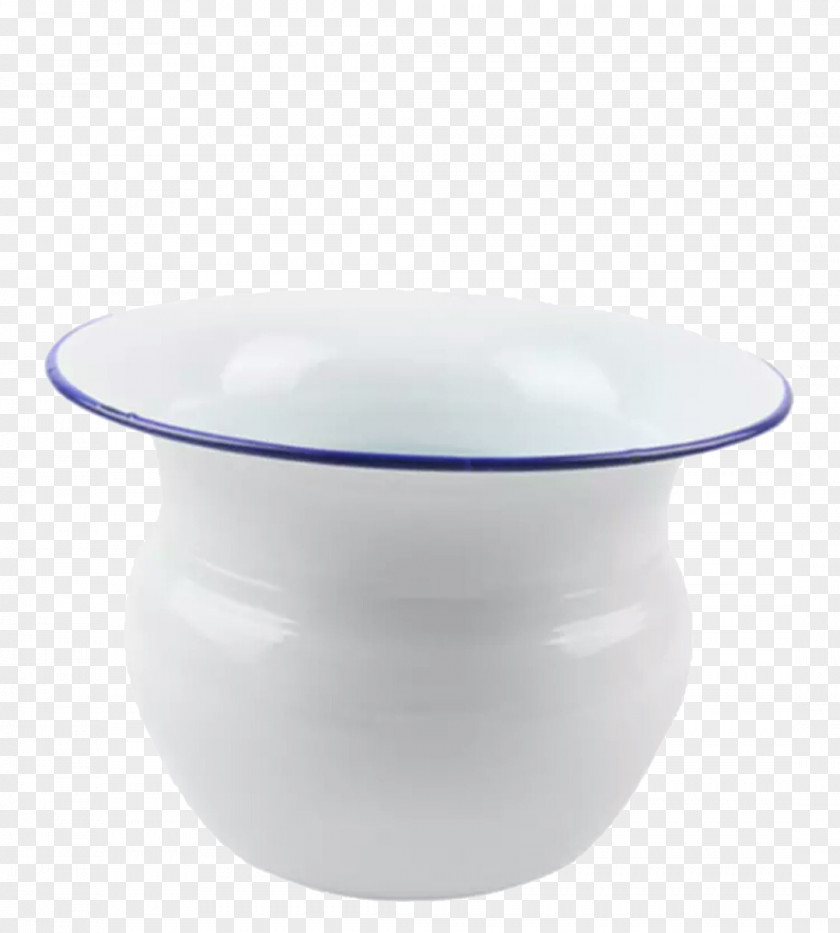 Blue Edge White Spittoon PNG