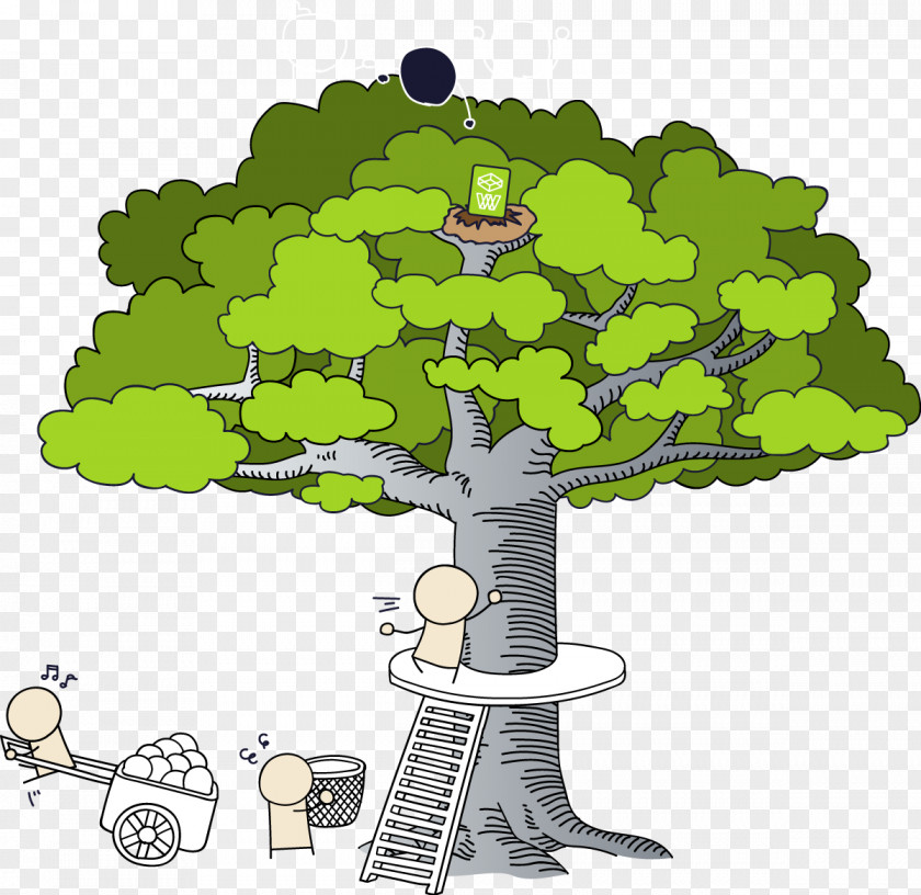 Knowledge Tree Color Book Illustrations Research User Experience PNG
