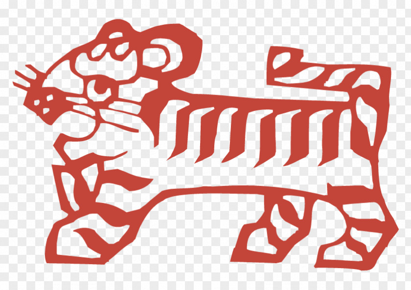 Paper-cut Tiger Vector Papercutting Chinese Zodiac Paper Cutting PNG