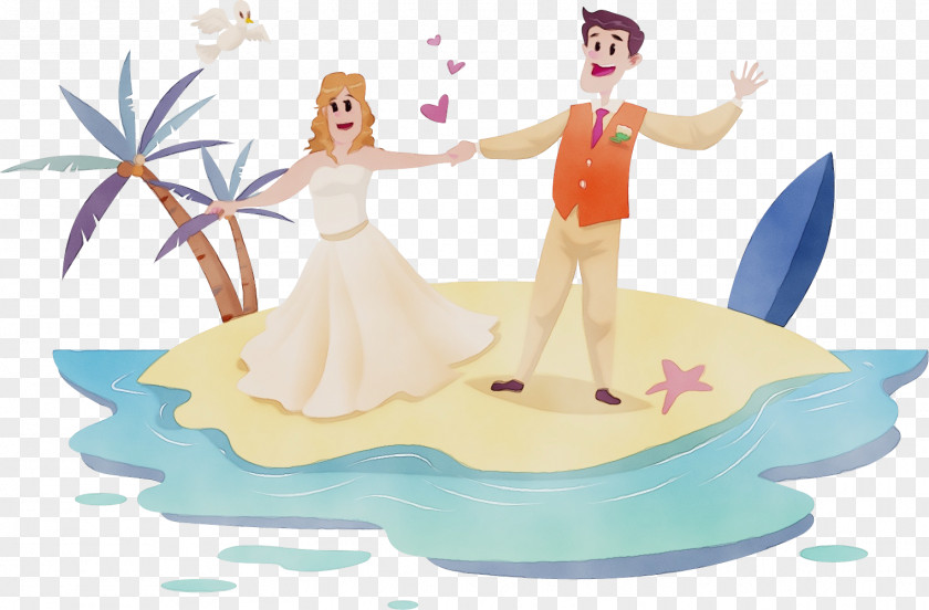 Beach Romance Wedding Bridegroom Marriage Honeymoon Couple PNG