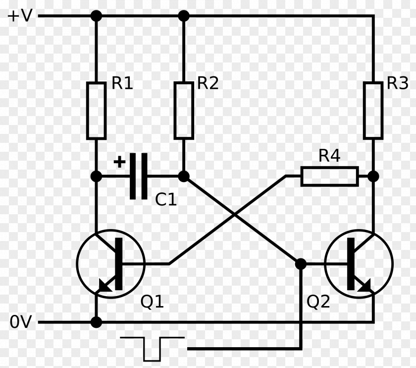 Stable Multivibrator Flip-flop Electronic Circuit Monostable Bistability PNG