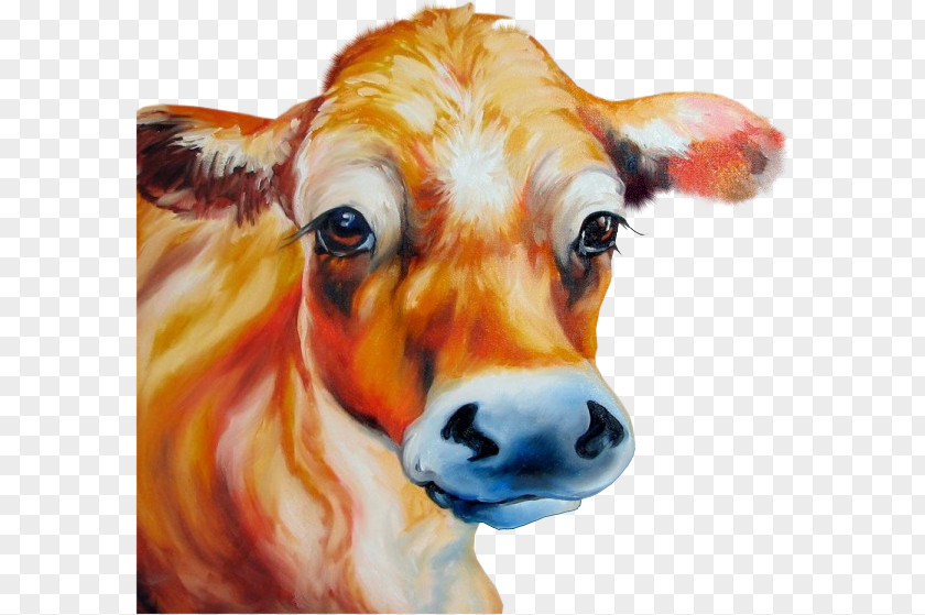 A Bull Cattle Painting Visual Arts Painter PNG