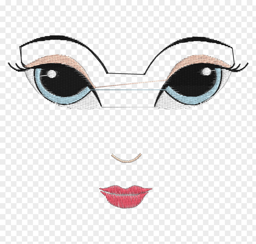 Eye Eyebrow Doll Embroidery Glasses PNG