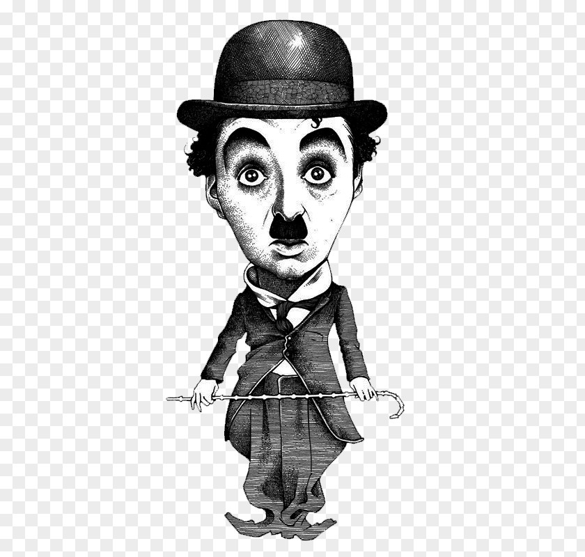Qi Baishi Charlie Chaplin Tramp The Kid Silent Film Caricature PNG