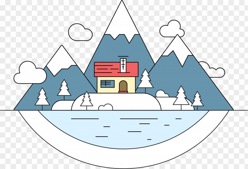 Snow Island Vector Illustration. Illustration PNG