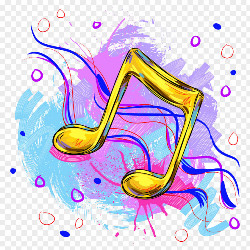 Musical Note Music Education Art PNG note education Art, Painted notes material clipart PNG