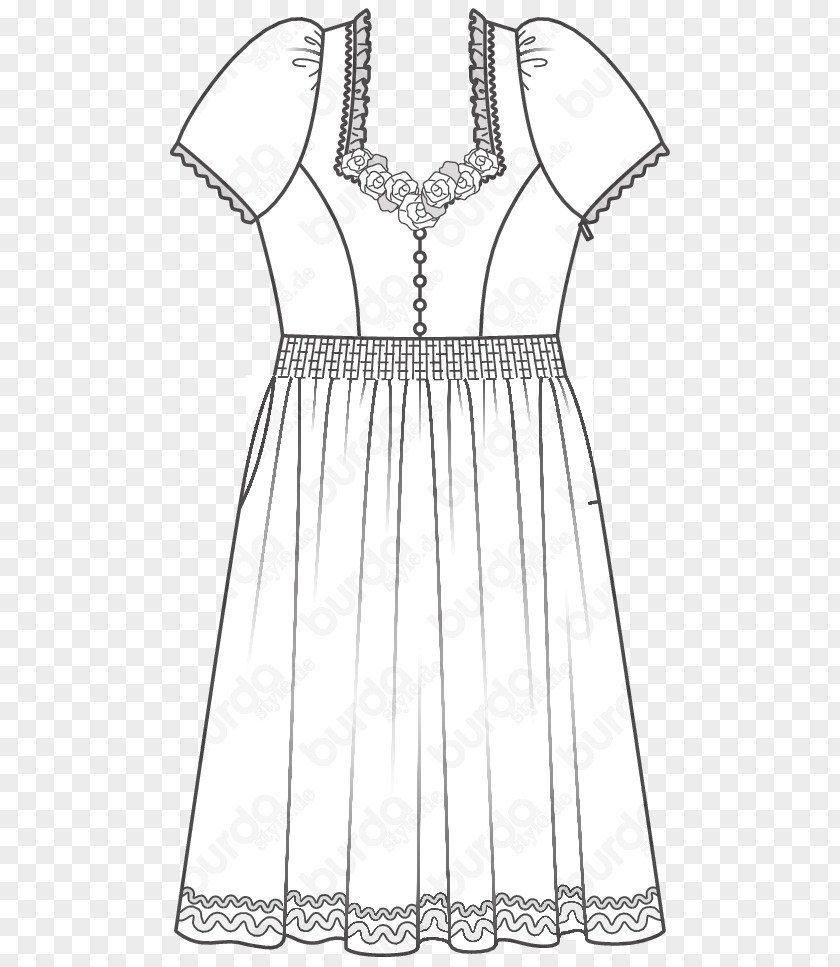 Bu Dirndl Folk Costume Dress Blouse Pattern PNG