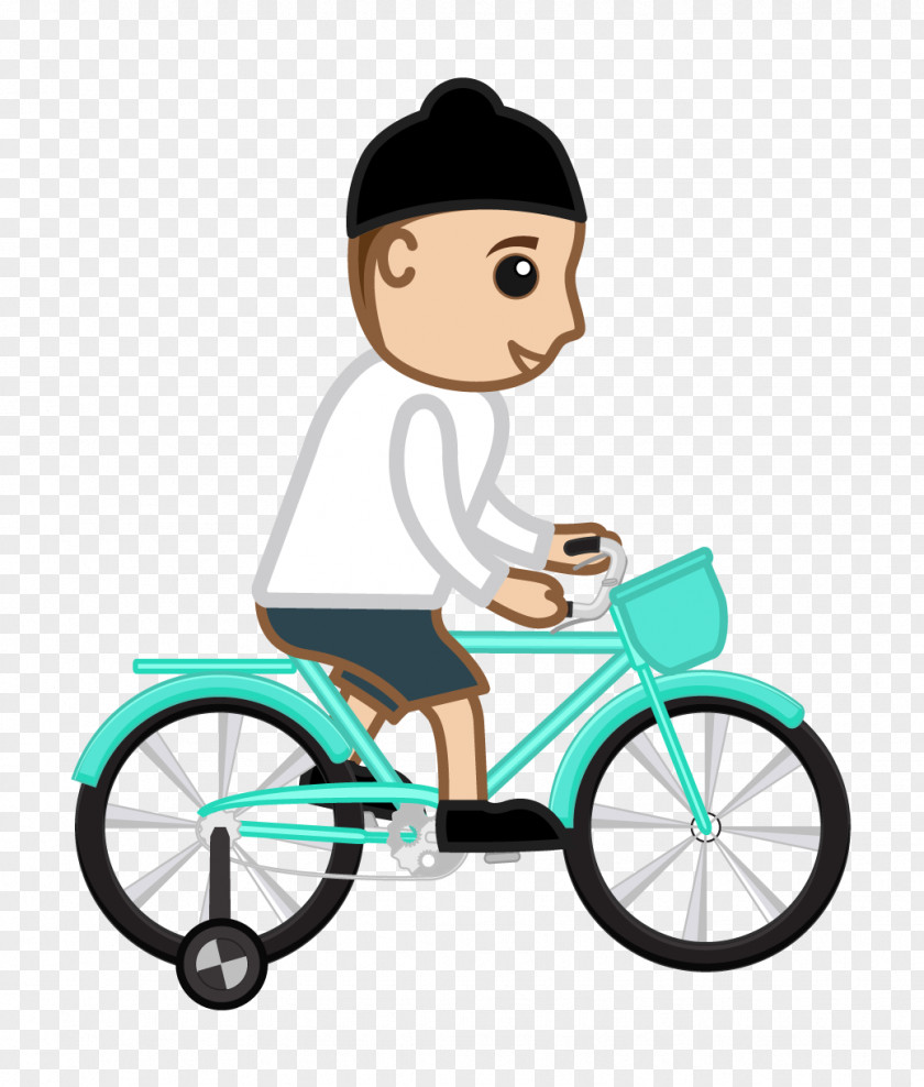 Cartoon Boy Riding Bicycle Cycling PNG