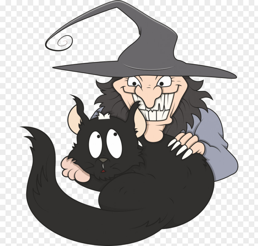 Cat Black Boszorkány Clip Art PNG