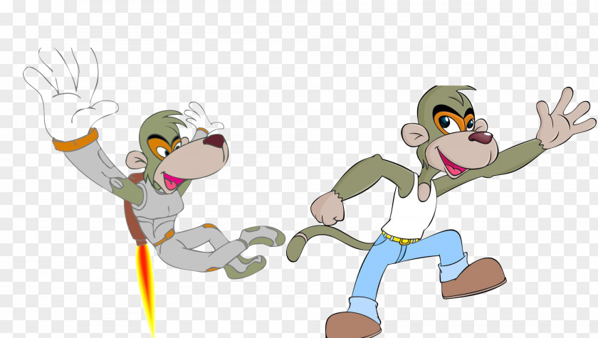 Monkey Vector Cartoon Style PNG