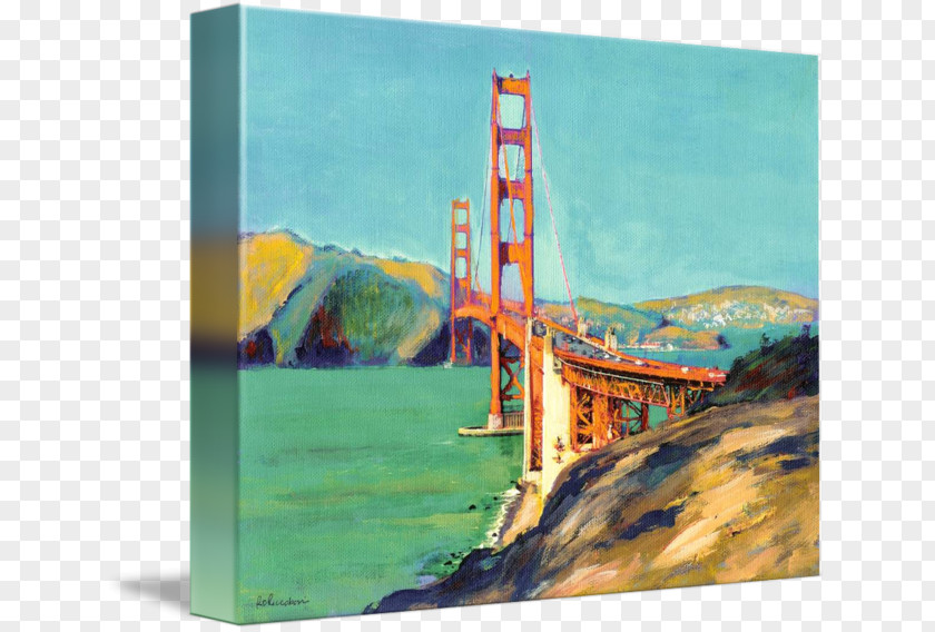 Painting Golden Gate Bridge Acrylic Paint Gallery Wrap PNG