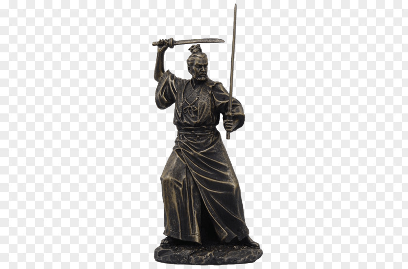 Samurai Statue Bronze Sculpture Figurine PNG