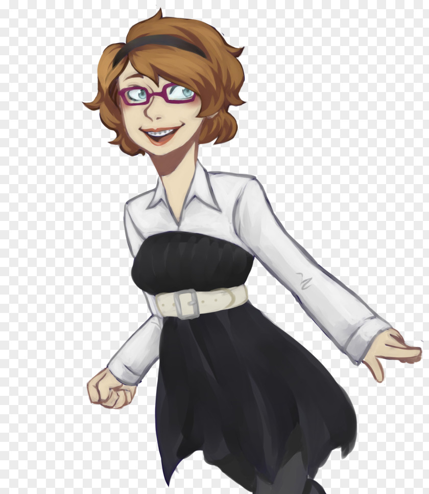 Glasses Finger Cartoon Brown Hair PNG