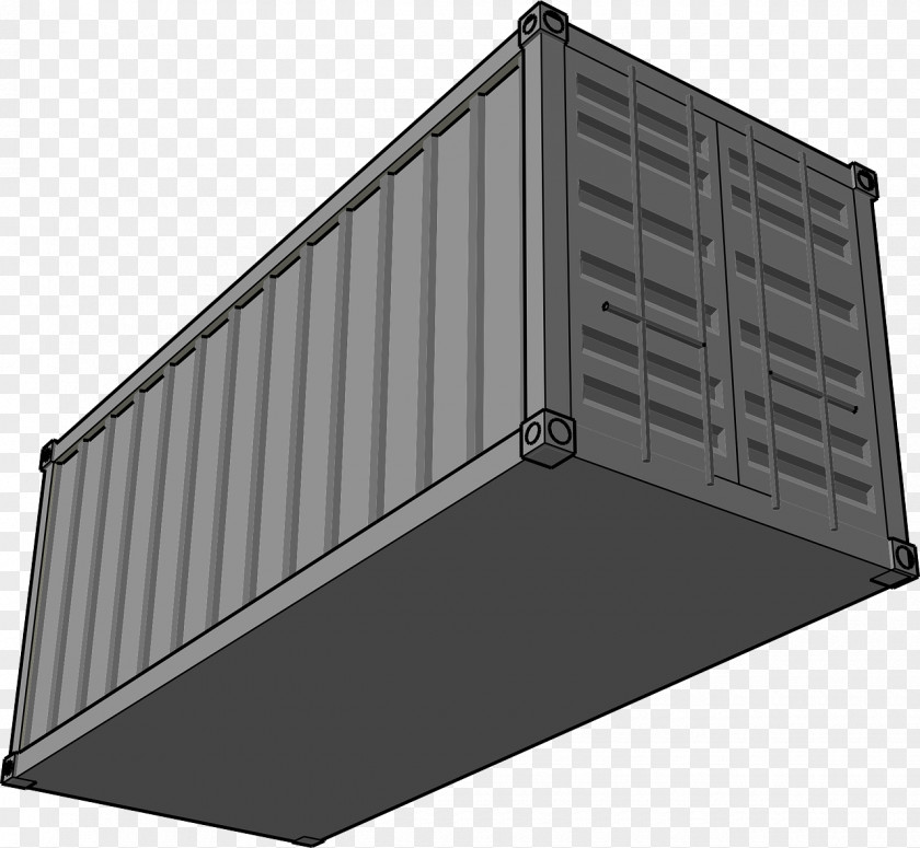 Gray Container Intermodal Shipping Freight Transport Ship Clip Art PNG