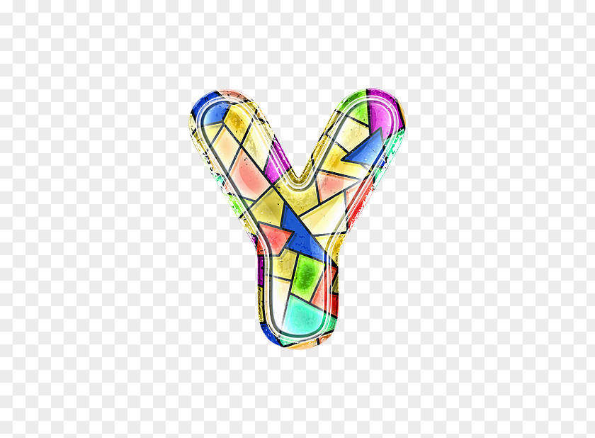 Stained Glass Letter Y PNG