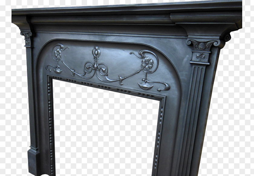 Old Fireplace Mantel Insert Victorian Era Stove PNG