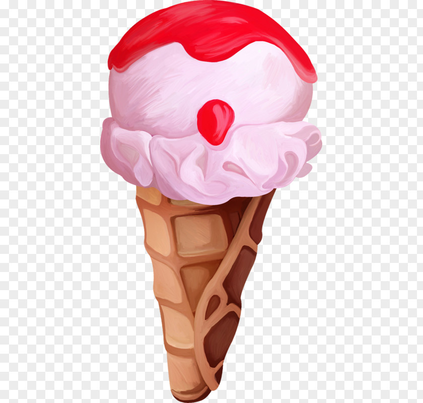 Strawberry Ice Cream Neapolitan Cone Milk PNG