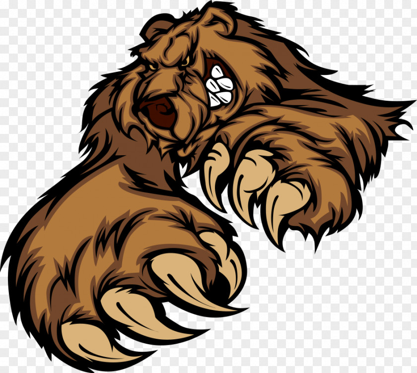 Animal Print Grizzly Bear Brown Cartoon PNG