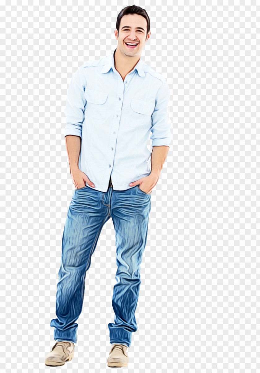 Beige Collar Jeans Background PNG