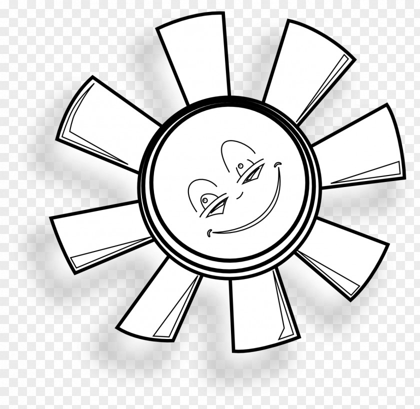 Black And White Sun Line Art Clip PNG
