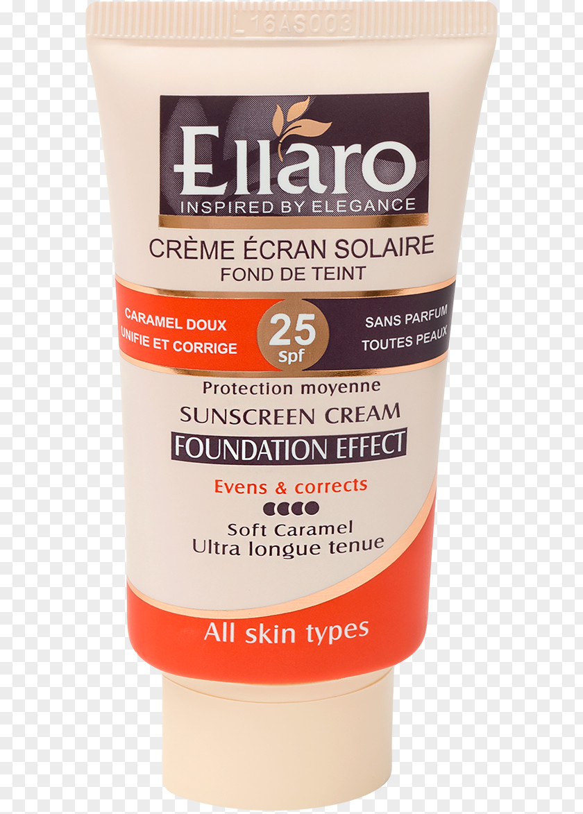 Caramel Skin Cream Sunscreen Lotion Ellaro Foundation PNG