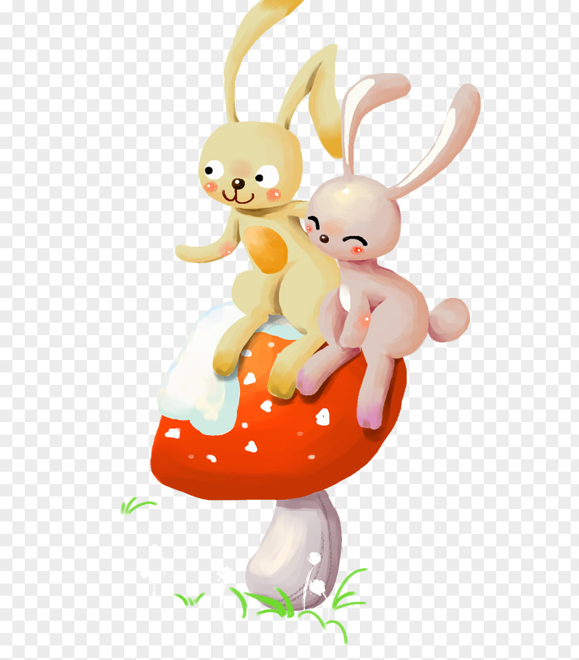 Cartoon Bunny Drawing Wallpaper PNG