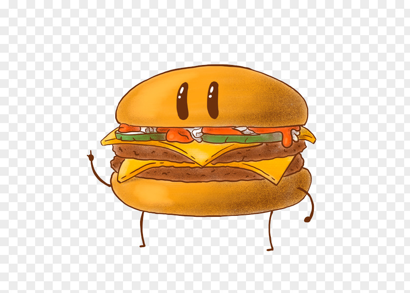 Cartoon Hand Painted Burger Hamburger Fast Food Buffalo Wing Dribbble PNG