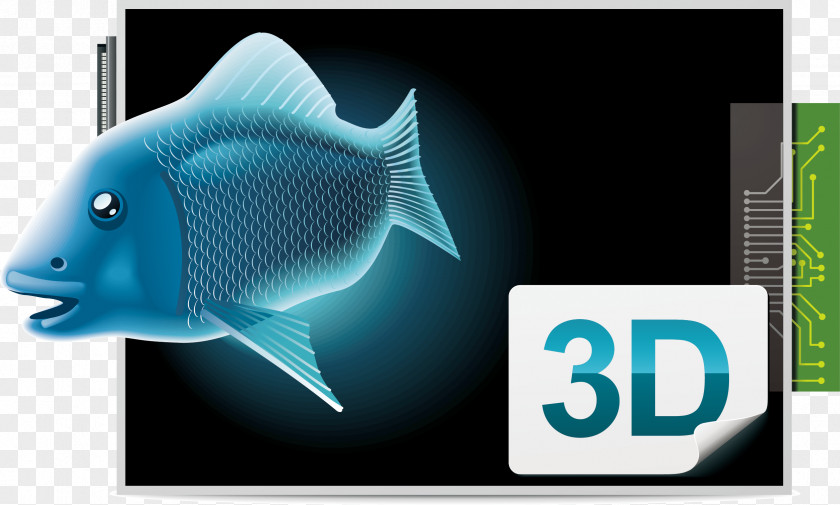 Decorative Design Of Small Fish 3D Computer Graphics Icon PNG