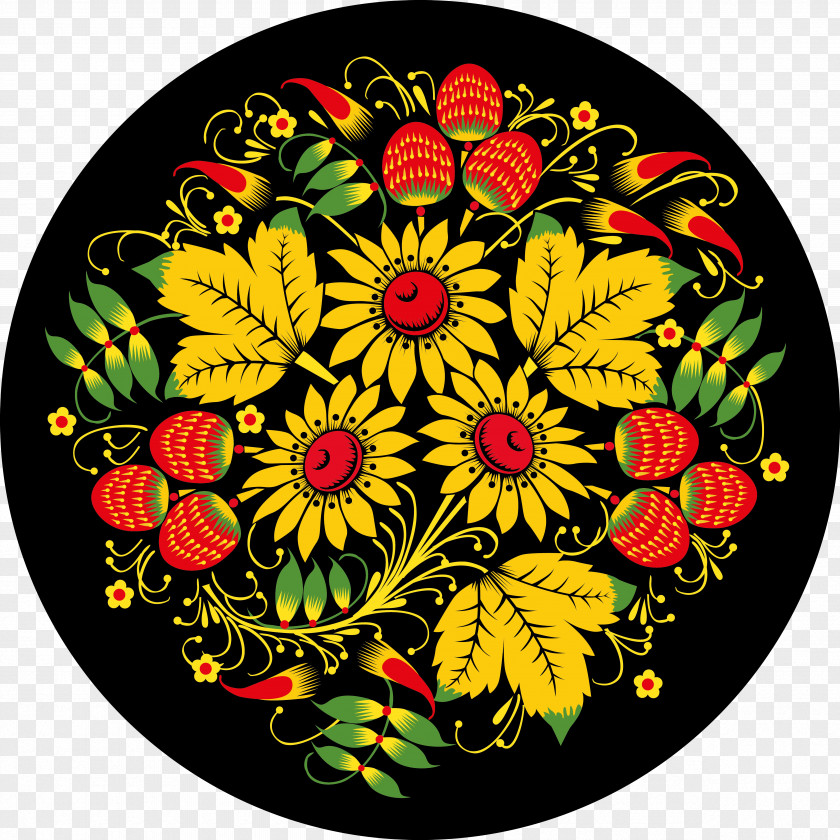 Folk Art Gorodets, Nizhny Novgorod Oblast Khokhloma Floral Design Gorodets Painting PNG