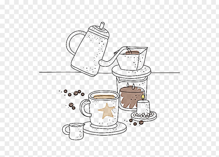 Make Coffee Cup Cafe Kettle Illustration PNG