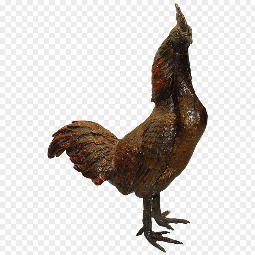 Rooster Chicken Bronze Sculpture Cockfight PNG