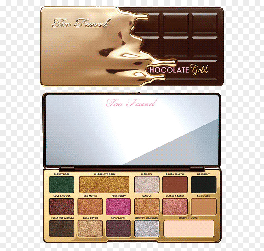 Too Faced Chocolate Gold Eye Shadow Palette Bar Natural Cosmetics PNG
