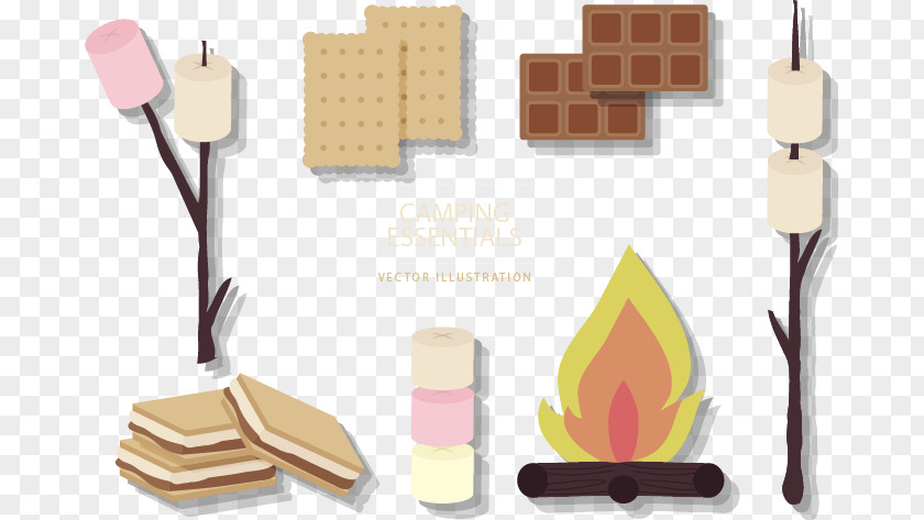 Vector Barbecue Biscuits Camping Illustration PNG