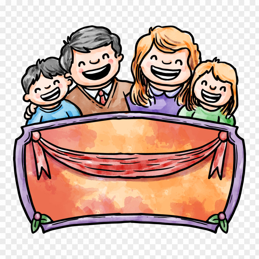 Vector Family Christmas Child Illustration PNG